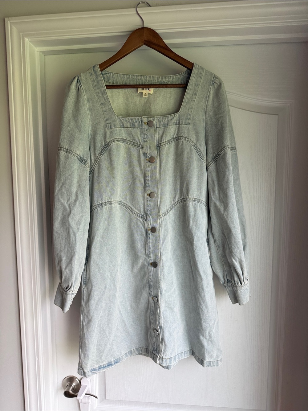 BiBi Light Wash Denim mini dress